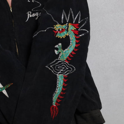 BLACK CORDUROY "SNAKE&DAGGER" KOREA SOUVENIR JACKET (SPECIAL PIECE/BIG SIZE)