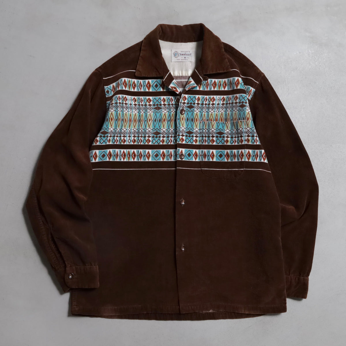 TOWNCRAFT PRINT CORDUROY SHIRT (MEDIUM/VERY GOOD CONDITION)