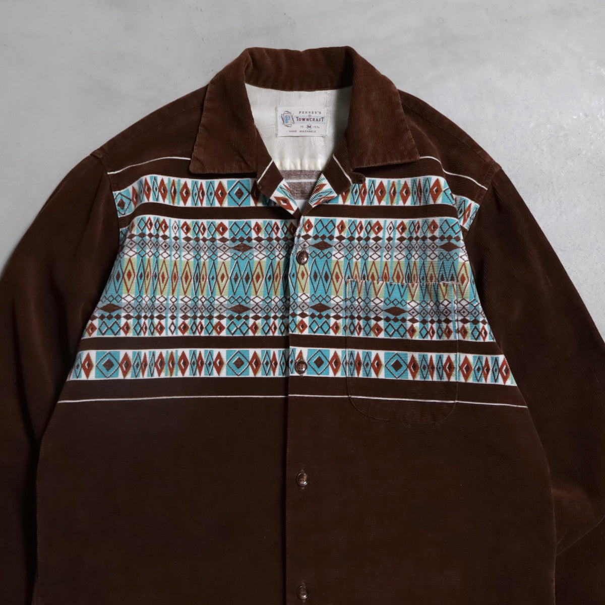 TOWNCRAFT PRINT CORDUROY SHIRT (MEDIUM/VERY GOOD CONDITION)