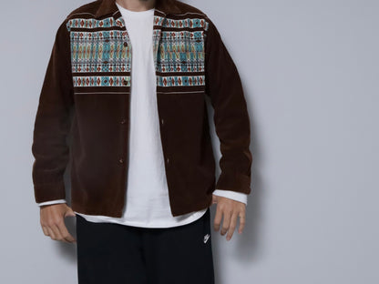TOWNCRAFT PRINT CORDUROY SHIRT (MEDIUM/VERY GOOD CONDITION)