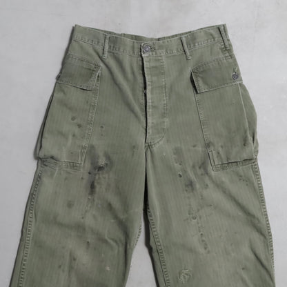 WWII U.S.ARMY M-43 HBT TROUSERS WITH "PW STENCIL" (W32L29/GOOD USED CONDITION)
