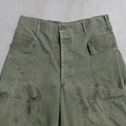 WWII U.S.ARMY M-43 HBT TROUSERS WITH "PW STENCIL" (W32L29/GOOD USED CONDITION)