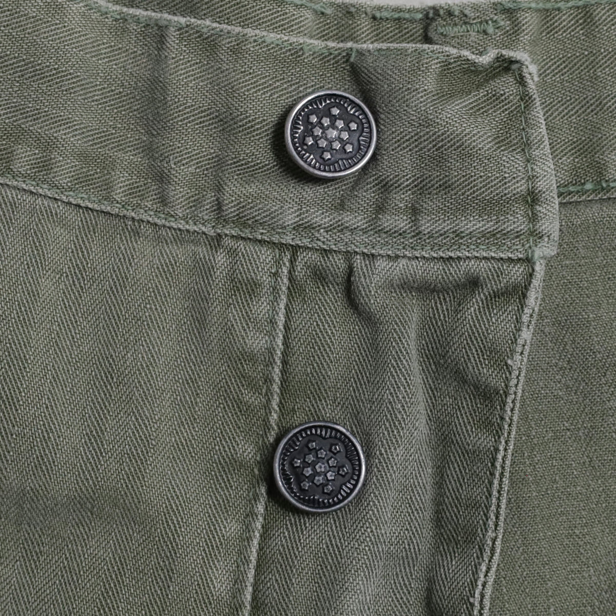 WWII U.S.ARMY M-43 HBT TROUSERS WITH "PW STENCIL" (W32L29/GOOD USED CONDITION)