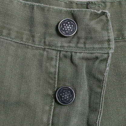 WWII U.S.ARMY M-43 HBT TROUSERS WITH "PW STENCIL" (W32L29/GOOD USED CONDITION)