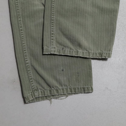 WWII U.S.ARMY M-43 HBT TROUSERS WITH "PW STENCIL" (W32L29/GOOD USED CONDITION)