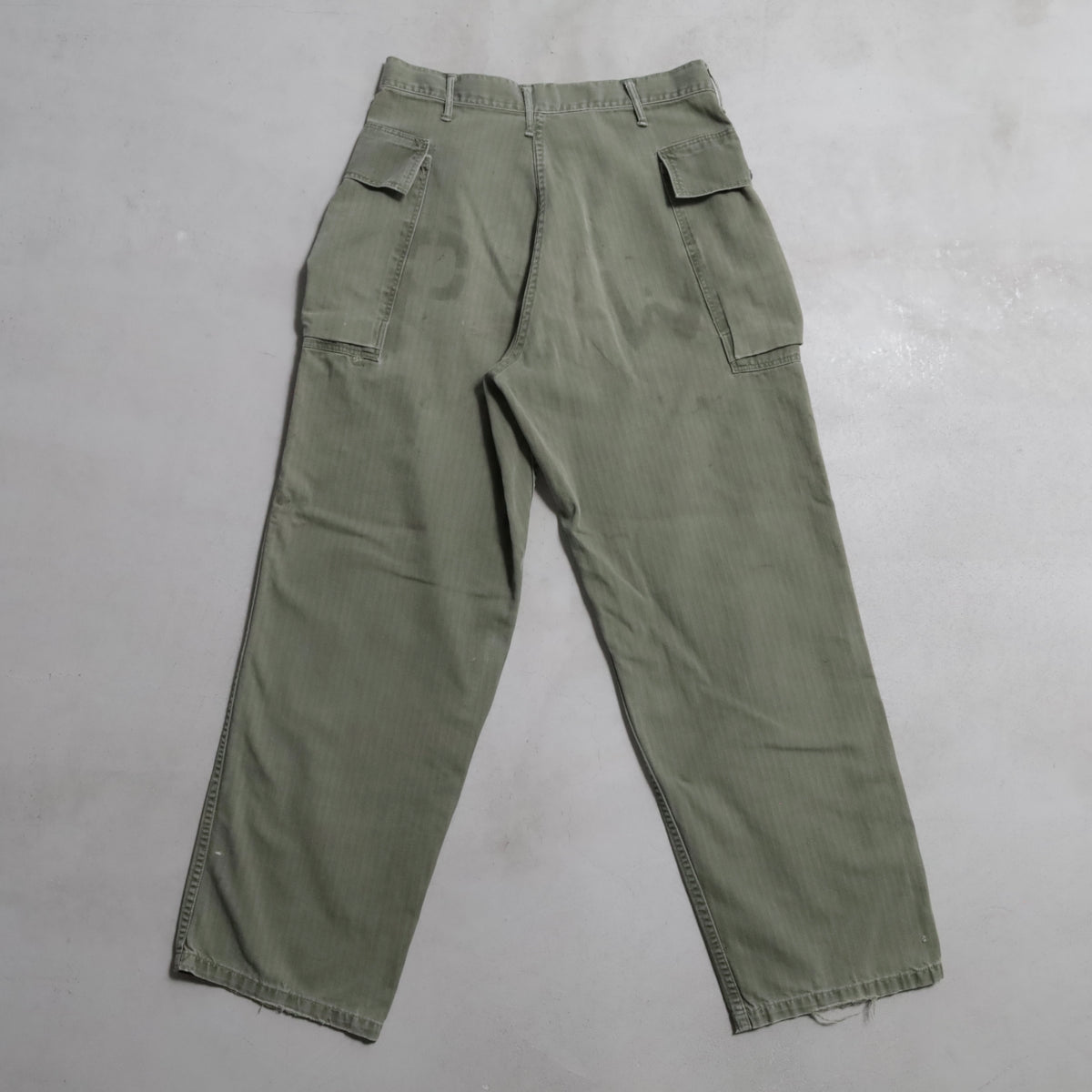 WWII U.S.ARMY M-43 HBT TROUSERS WITH "PW STENCIL" (W32L29/GOOD USED CONDITION)