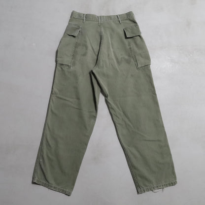 WWII U.S.ARMY M-43 HBT TROUSERS WITH "PW STENCIL" (W32L29/GOOD USED CONDITION)