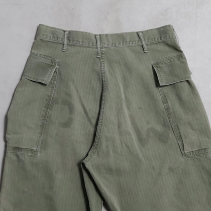 WWII U.S.ARMY M-43 HBT TROUSERS WITH "PW STENCIL" (W32L29/GOOD USED CONDITION)