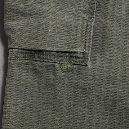 WWII U.S.ARMY M-43 HBT TROUSERS WITH "PW STENCIL" (W32L29/GOOD USED CONDITION)