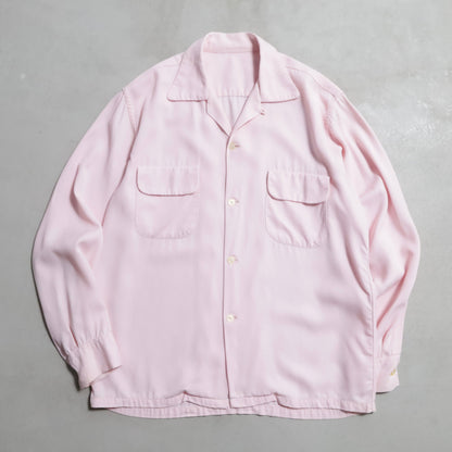 PINK RAYON GABARDINE BOX SHIRT (RARE COLOR/GOOD CONDITION)