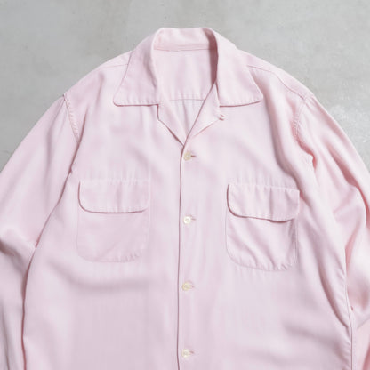 PINK RAYON GABARDINE BOX SHIRT (RARE COLOR/GOOD CONDITION)