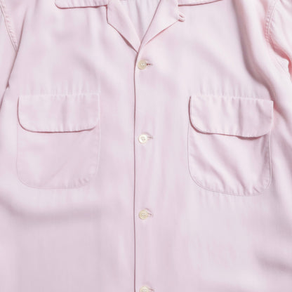 PINK RAYON GABARDINE BOX SHIRT (RARE COLOR/GOOD CONDITION)