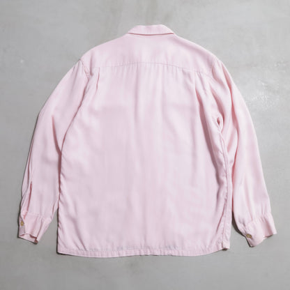 PINK RAYON GABARDINE BOX SHIRT (RARE COLOR/GOOD CONDITION)