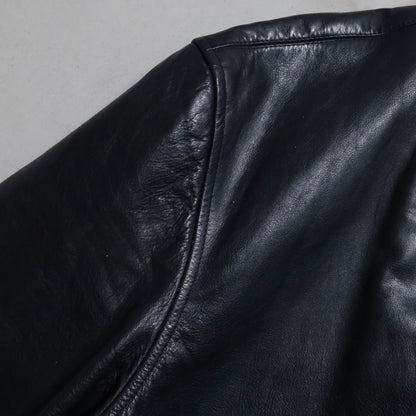 POLO BY RALPH LAUREN BLACK LEATHER CAR COAT (XLARGE/GOOD CONDITION)