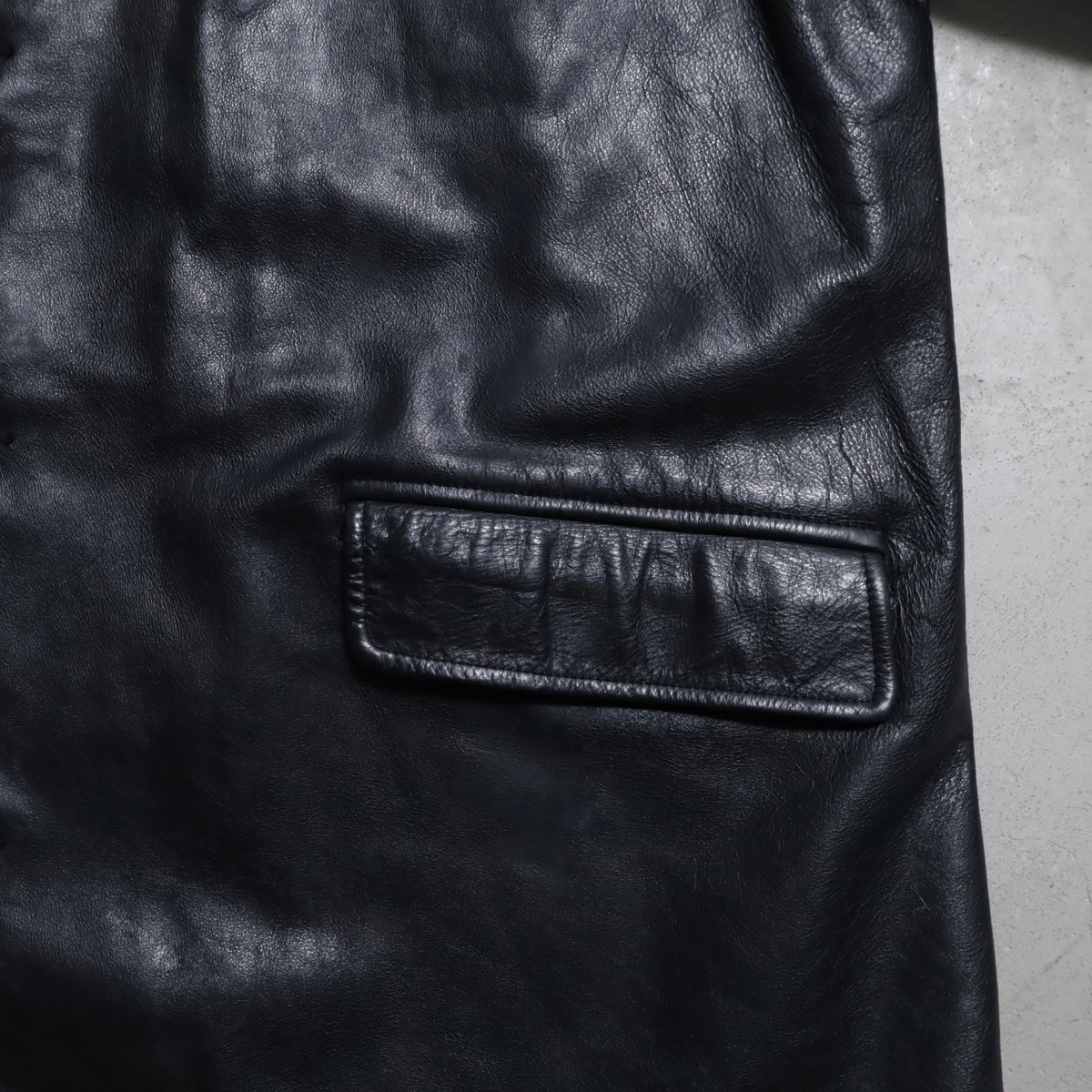 POLO BY RALPH LAUREN BLACK LEATHER CAR COAT (XLARGE/GOOD CONDITION)