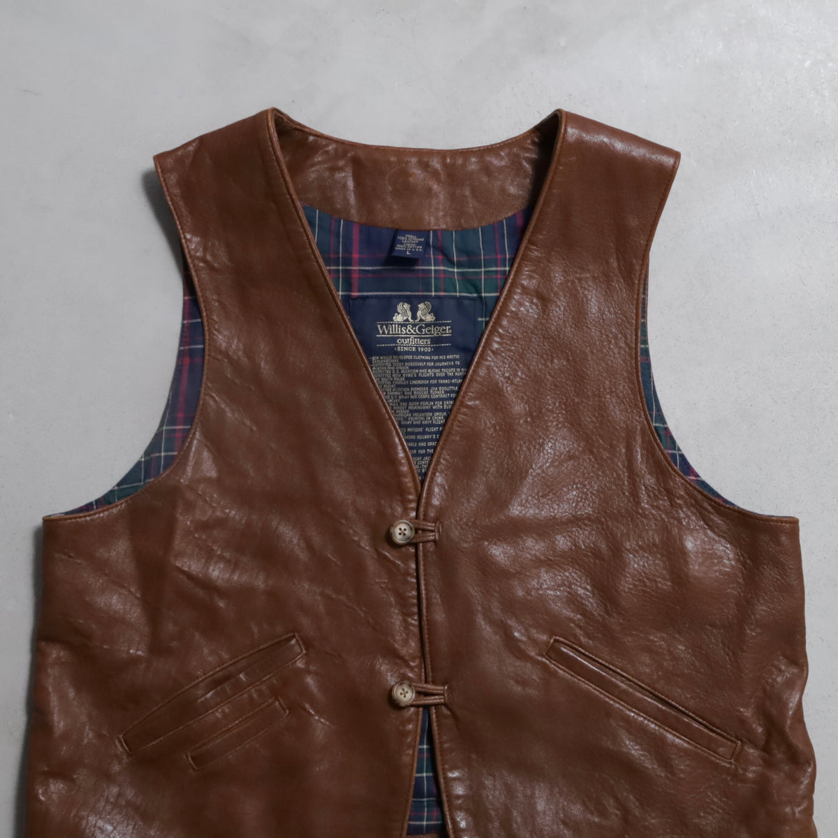 WILLIS&GEIGER LEATHER VEST (LARGE/GOOD CONDITION)
