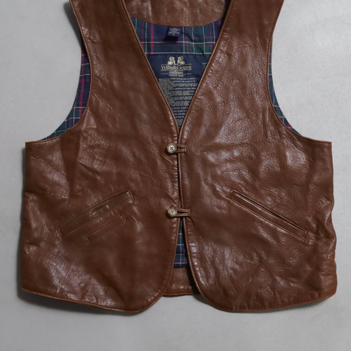 WILLIS&GEIGER LEATHER VEST (LARGE/GOOD CONDITION)