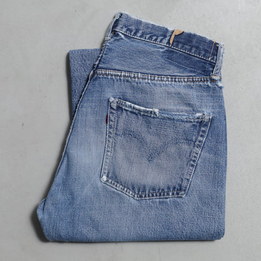 LEVI'S 501 BIGE DENIM PANTS (EARLY MODEL/GOOD FADE/USED CONDITION)