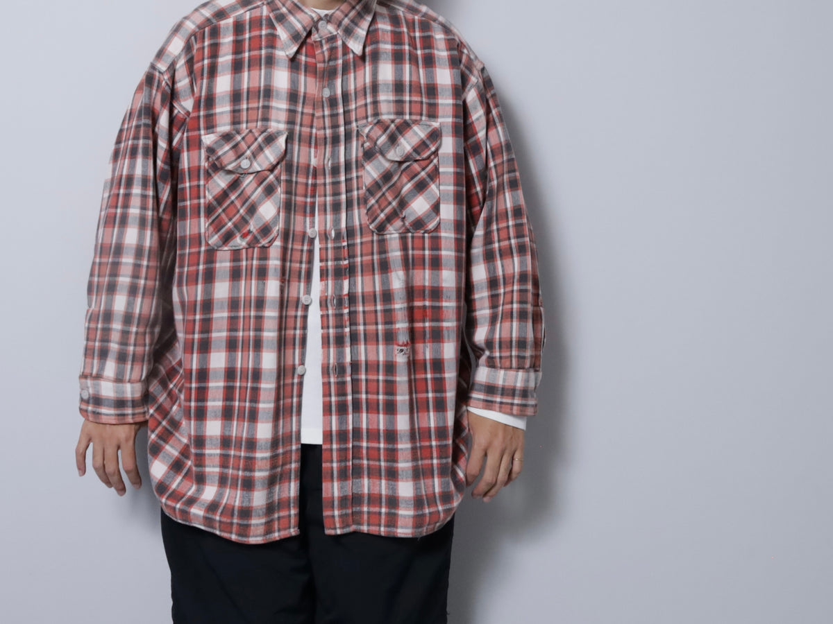 WINTER KING PLAID FLANNEL SHIRT (BIG SIZE/GOOD USED CONDITION)