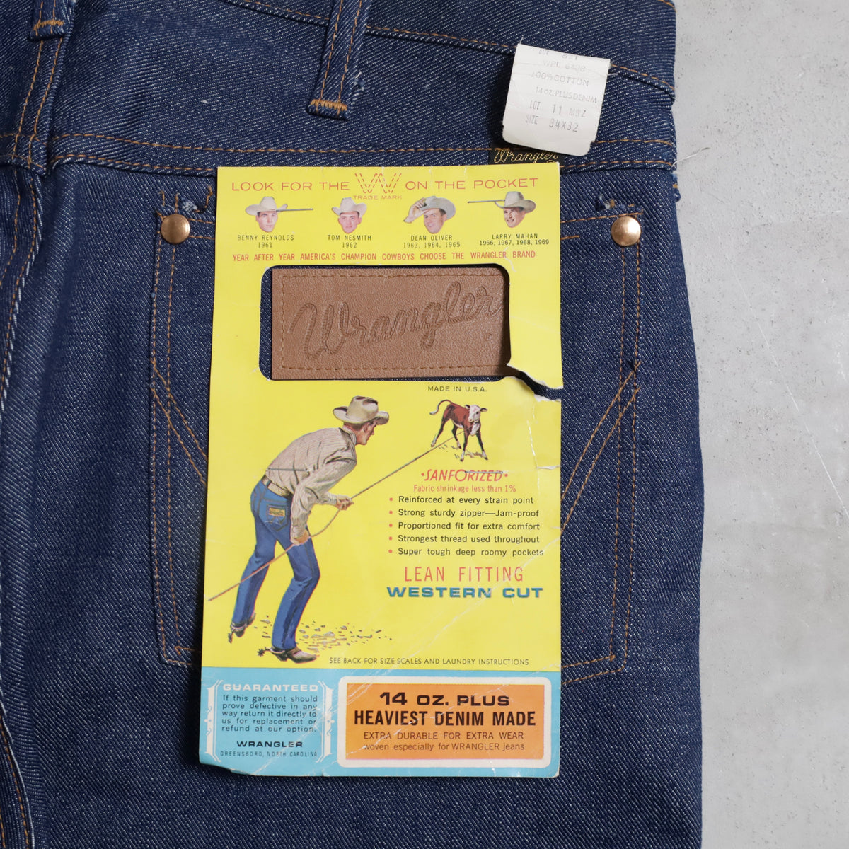 DEAD STCOK WRANGLER 11MWZ DENIM PANTS (WITH FLASHER/W34L32)