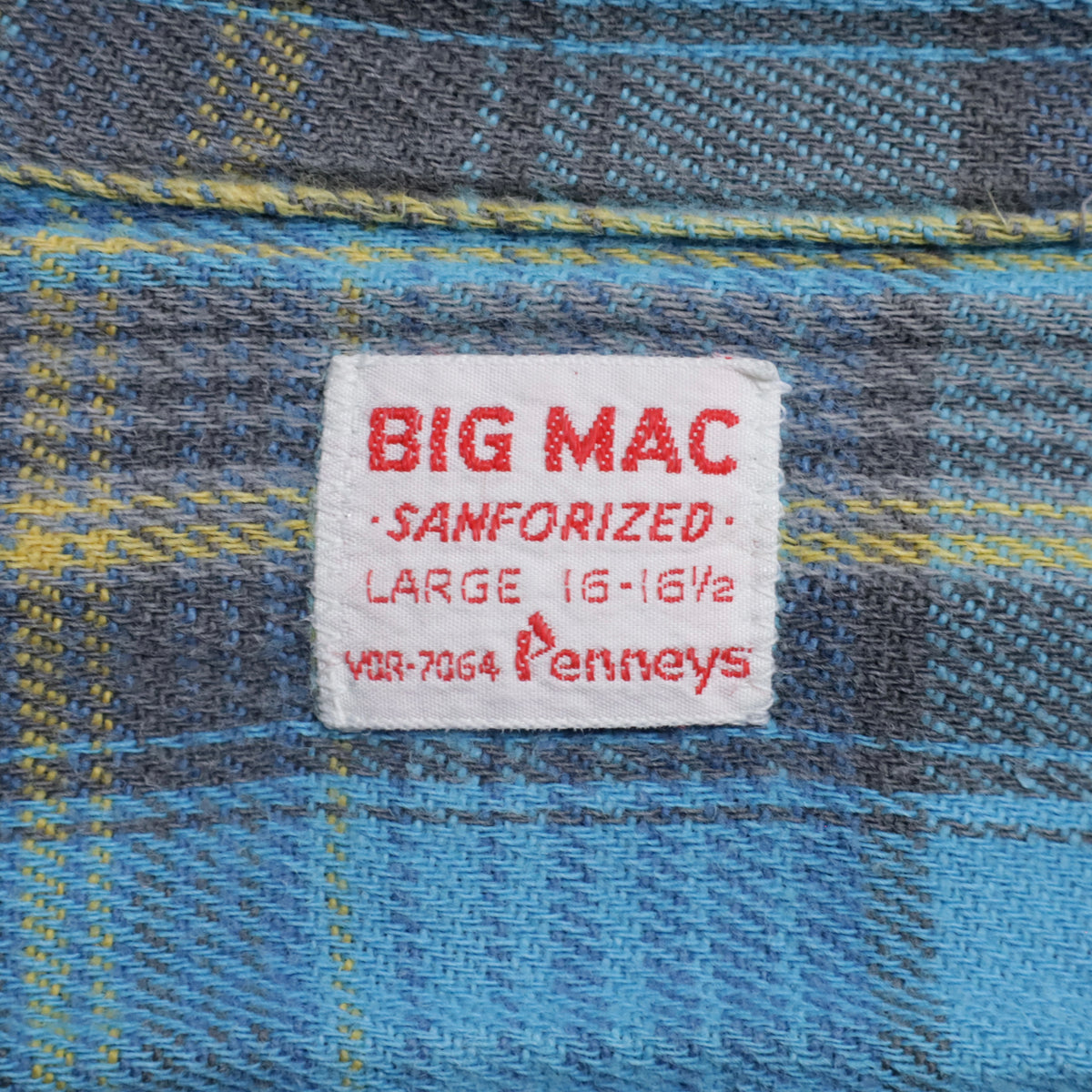 BIG MAC PLAID FLANNEL SHIRT (LARGE/GOOD CONDITION)