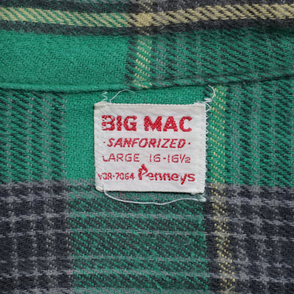 BIG MAC PLAID FLANNEL SHIRT (LARGE/GOOD CONDITION)