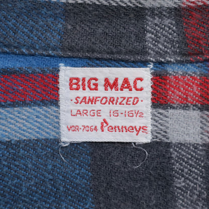 BIG MAC PLAID FLANNEL SHIRT (LARGE/GOOD CONDITION)