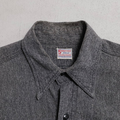 5BROTHER BLACK CHAMBRAY SHIRT (GOOD CONDITION)