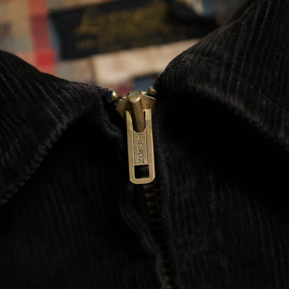 BLACK CORDUROY FIRE DEPARTMENT PATCH JACKET (BIG SIZE/GOOD CONDITION)