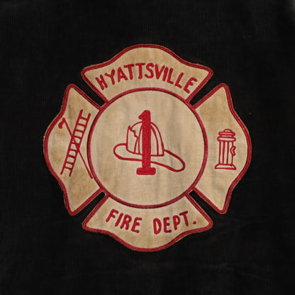 BLACK CORDUROY FIRE DEPARTMENT PATCH JACKET (BIG SIZE/GOOD CONDITION)