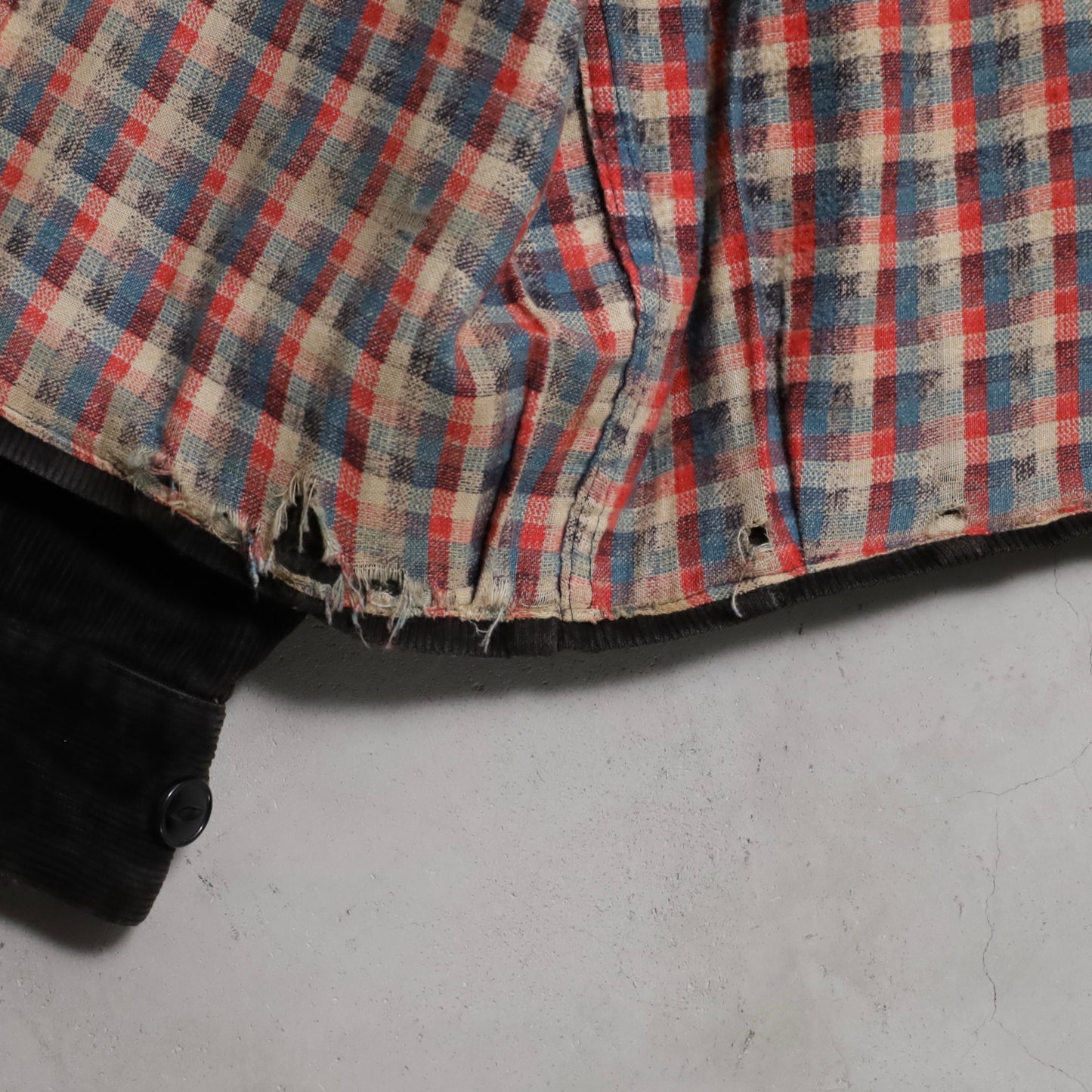 BLACK CORDUROY FIRE DEPARTMENT PATCH JACKET (BIG SIZE/GOOD CONDITION)