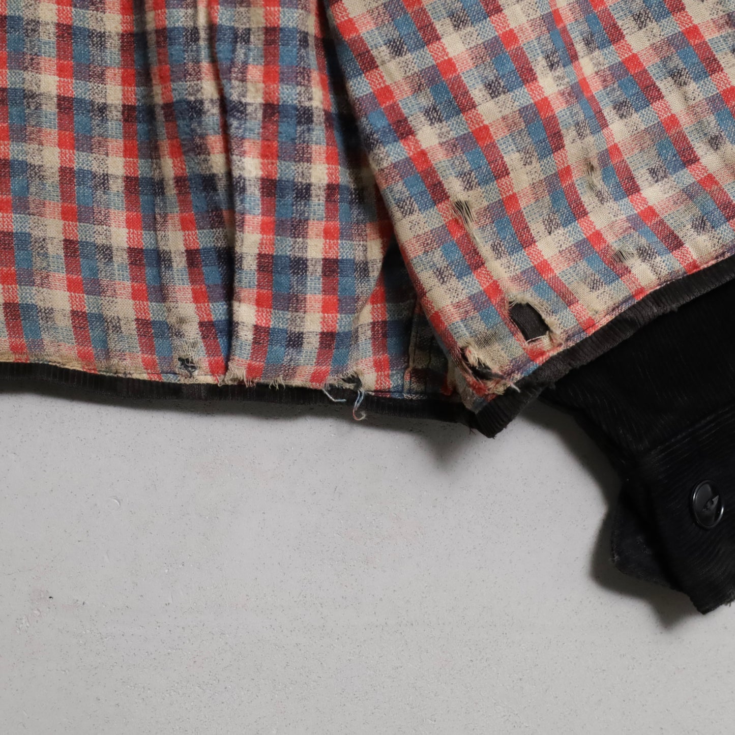 BLACK CORDUROY FIRE DEPARTMENT PATCH JACKET (BIG SIZE/GOOD CONDITION)