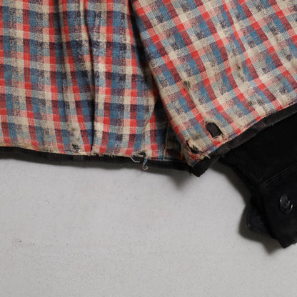 BLACK CORDUROY FIRE DEPARTMENT PATCH JACKET (BIG SIZE/GOOD CONDITION)