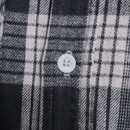 WINTER KING BLACK×WHITE PLAID COTTON FLANNEL SHIRT (GOOD USED CONDITION/BIG SIZE)