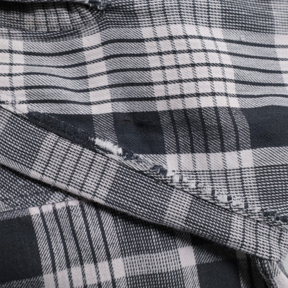 WINTER KING BLACK×WHITE PLAID COTTON FLANNEL SHIRT (GOOD USED CONDITION/BIG SIZE)