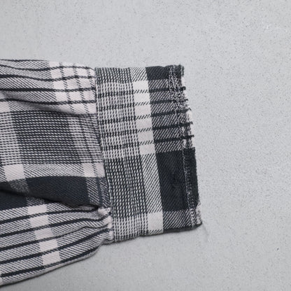 WINTER KING BLACK×WHITE PLAID COTTON FLANNEL SHIRT (GOOD USED CONDITION/BIG SIZE)