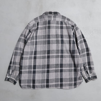 WINTER KING BLACK×WHITE PLAID COTTON FLANNEL SHIRT (GOOD USED CONDITION/BIG SIZE)