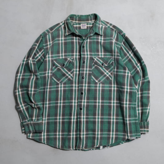SWEET-ORR PLAID COTTON FLANNEL SHIRT (BIG SIZE/GOOD COLOR/GOOD CONDITION)