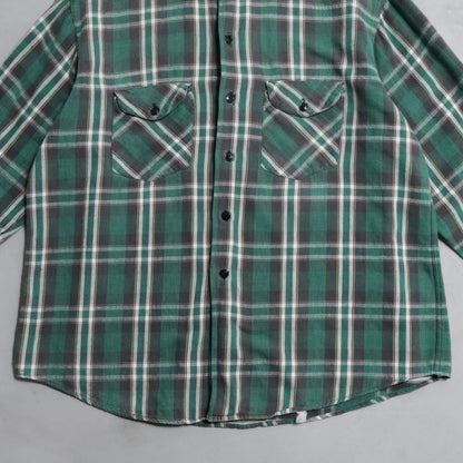 SWEET-ORR PLAID COTTON FLANNEL SHIRT (BIG SIZE/GOOD COLOR/GOOD CONDITION)