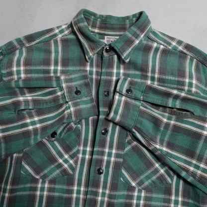 SWEET-ORR PLAID COTTON FLANNEL SHIRT (BIG SIZE/GOOD COLOR/GOOD CONDITION)