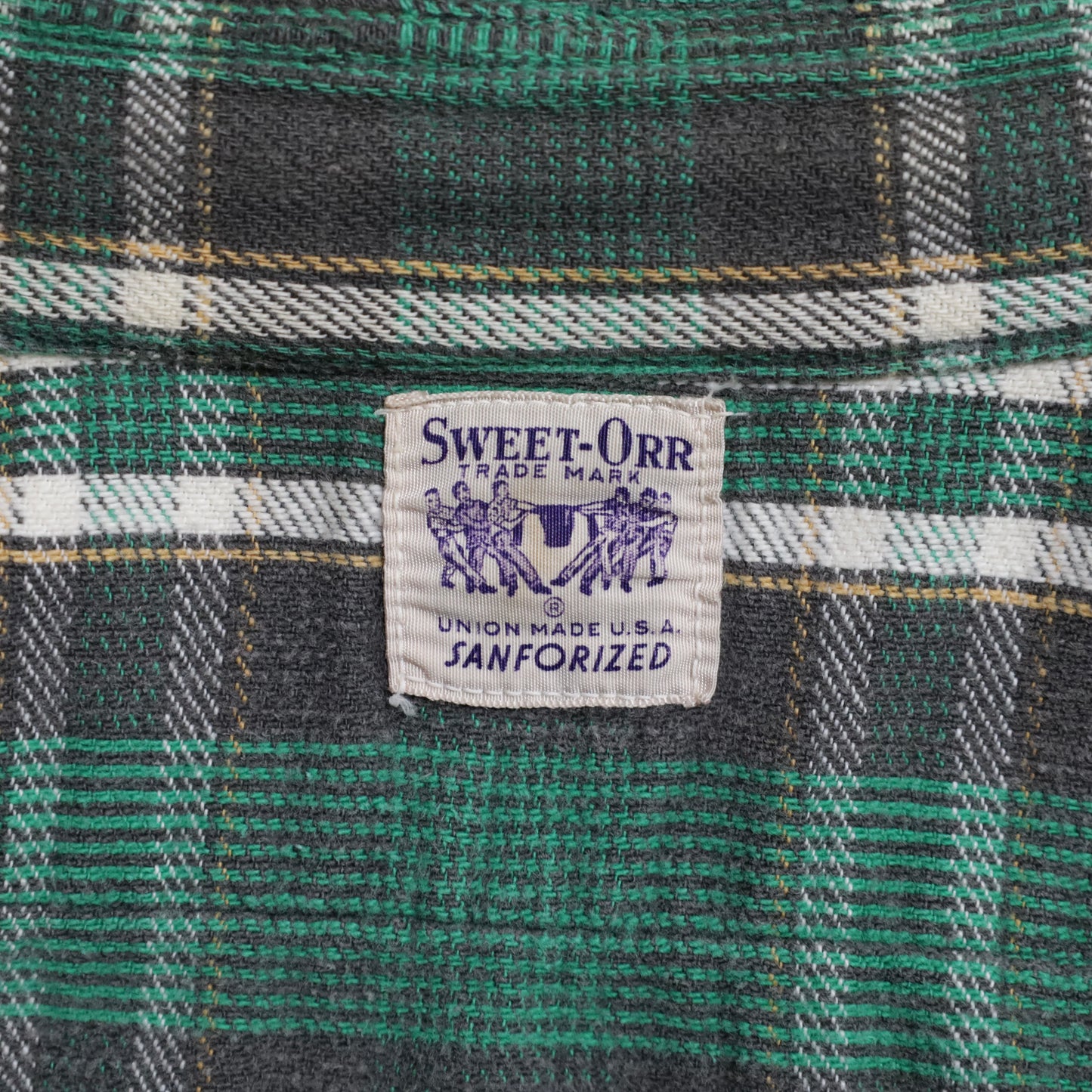 SWEET-ORR PLAID COTTON FLANNEL SHIRT (BIG SIZE/GOOD COLOR/GOOD CONDITION)