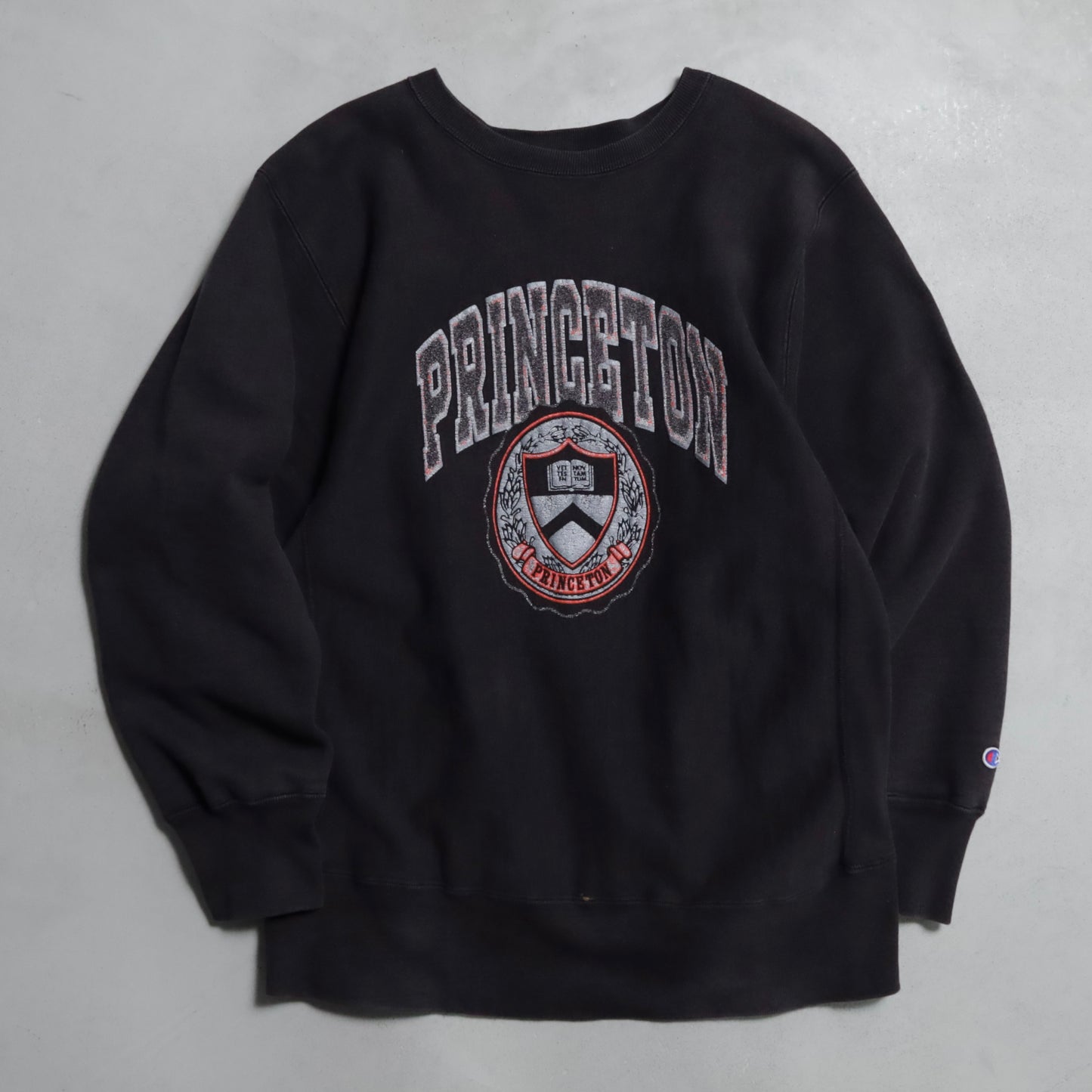 CHAMPION "PRINCETON" REVERSE WEAVE SWEAT SHIRT (BLACK/LARGE/GOOD USED CONDITION)