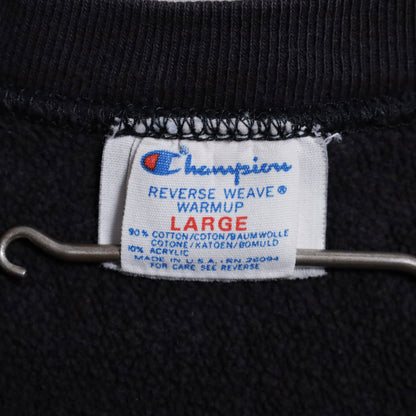 CHAMPION "PRINCETON" REVERSE WEAVE SWEAT SHIRT (BLACK/LARGE/GOOD USED CONDITION)