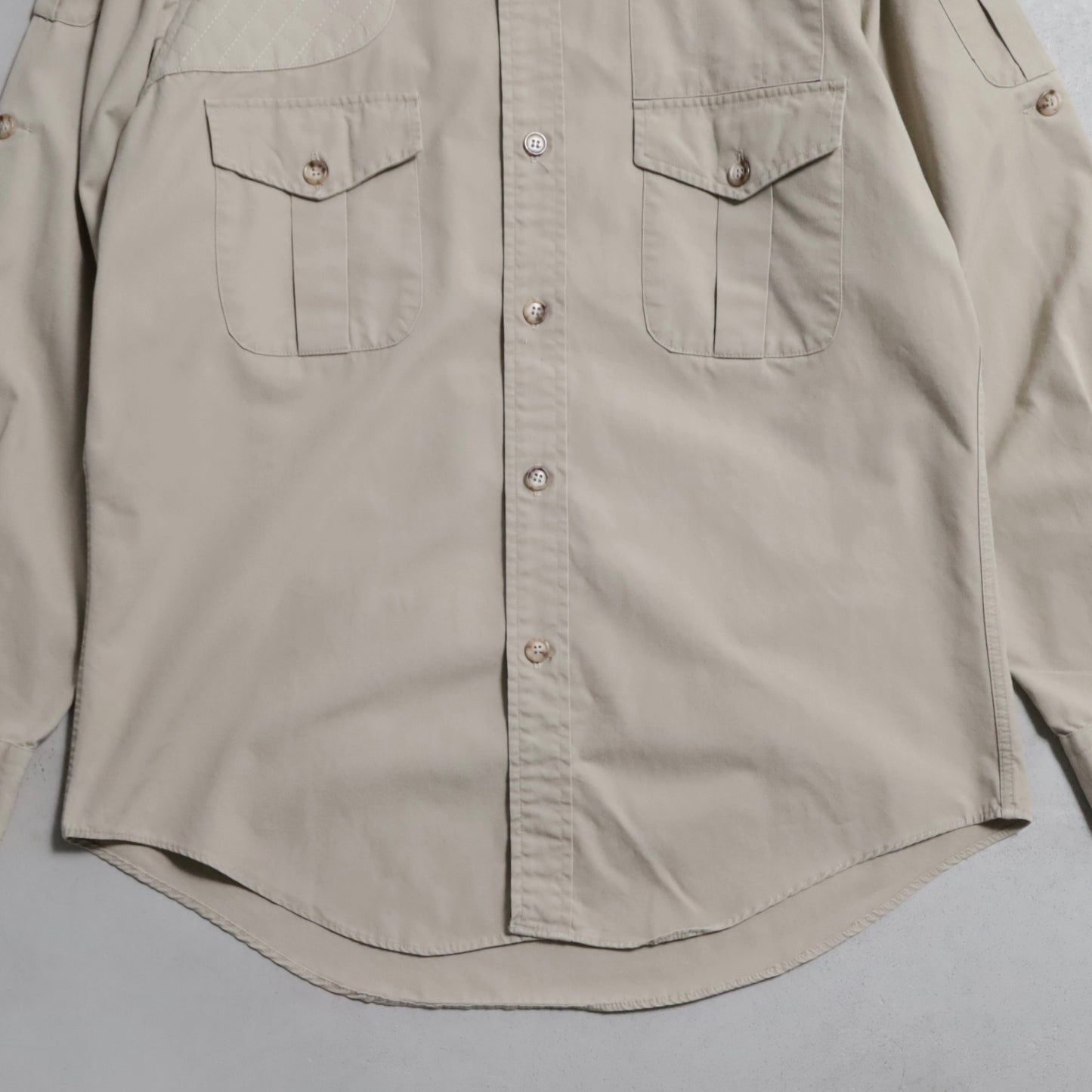 ABERCROMBIE&FITCH SAFARI JACKE WITH GUN FLAP (LARGE/GOOD CONDITION)