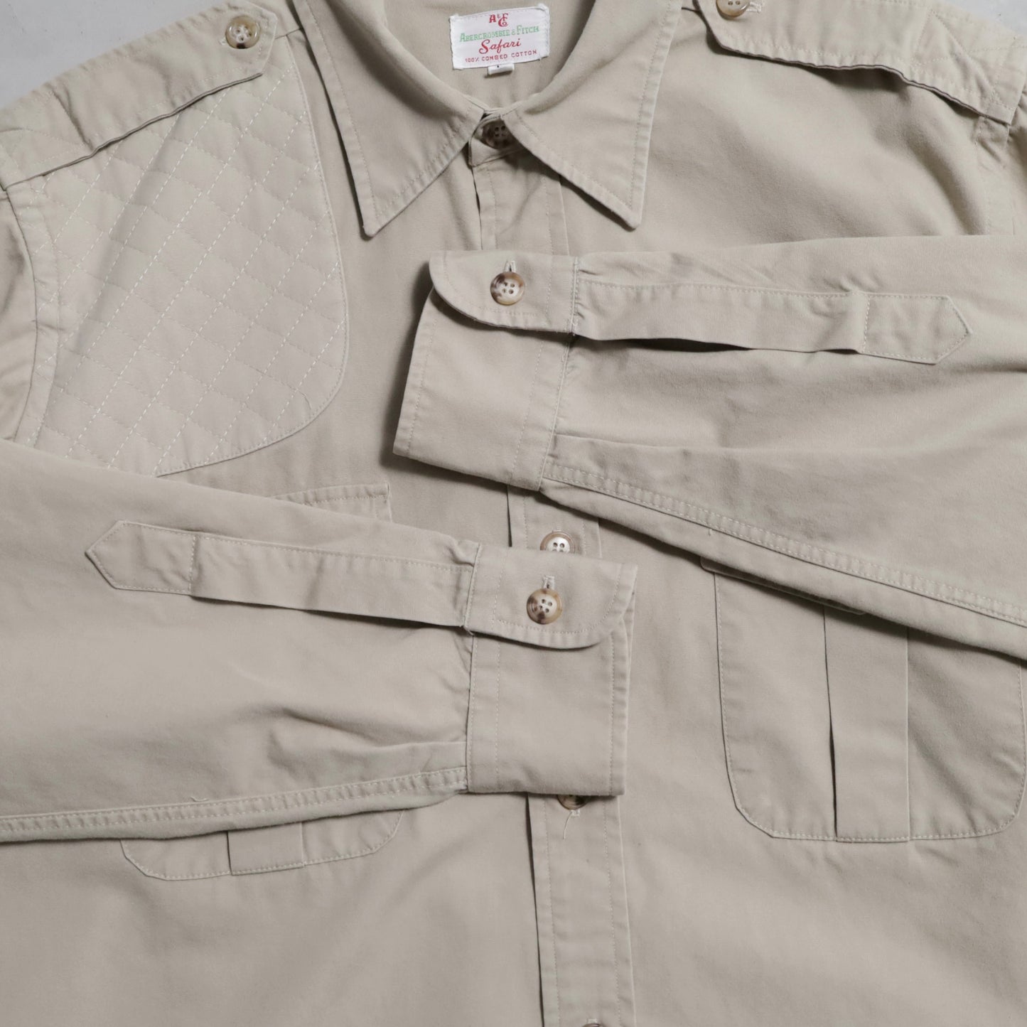 ABERCROMBIE&FITCH SAFARI JACKE WITH GUN FLAP (LARGE/GOOD CONDITION)