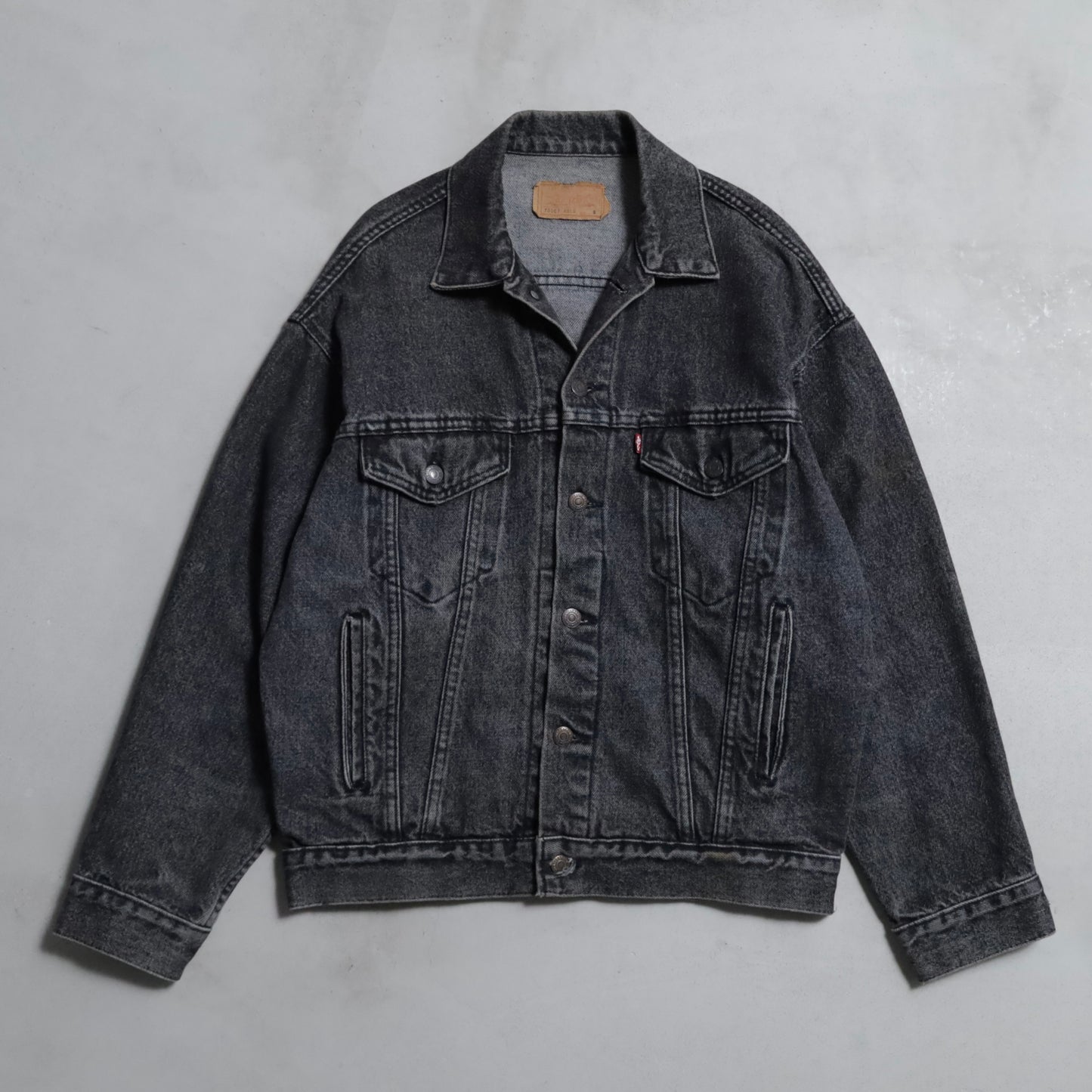 LEVI'S 70507-4858 YARN-DYED BLACK DENIM JACKET (SMALL/GOOD CONDITION)