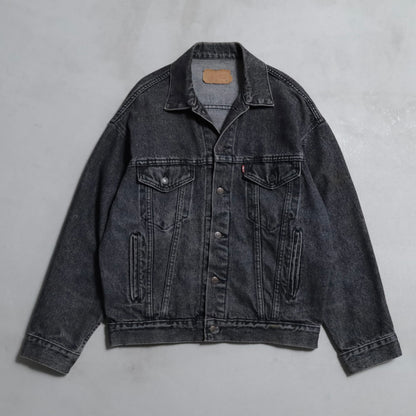 LEVI'S 70507-4858 YARN-DYED BLACK DENIM JACKET (SMALL/GOOD CONDITION)