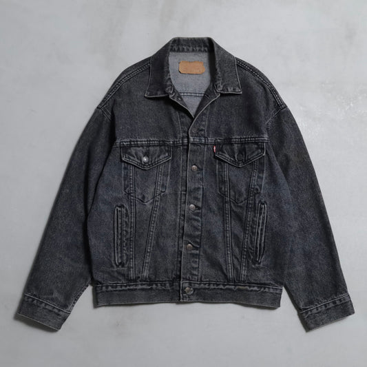 LEVI'S 70507-4858 YARN-DYED BLACK DENIM JACKET (SMALL/GOOD CONDITION)
