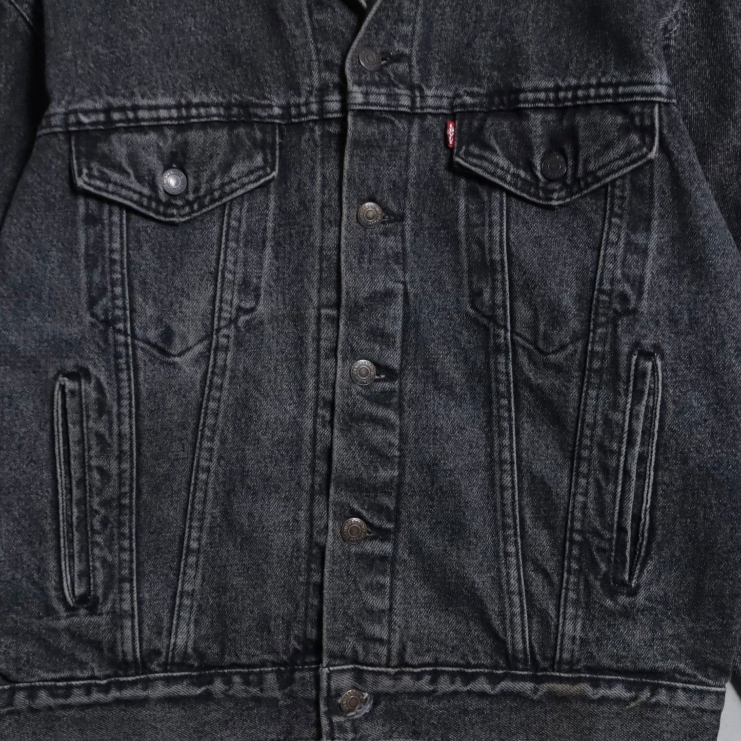LEVI'S 70507-4858 YARN-DYED BLACK DENIM JACKET (SMALL/GOOD CONDITION)