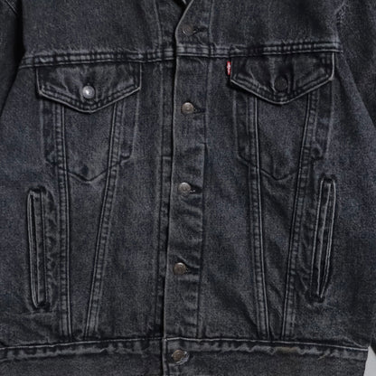 LEVI'S 70507-4858 YARN-DYED BLACK DENIM JACKET (SMALL/GOOD CONDITION)